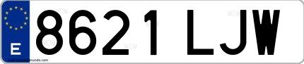 Ejemplo de matrícula española 8621 LJW