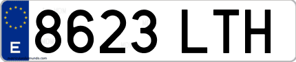 Ejemplo de matrícula de coche ordinaria 8623 LTH