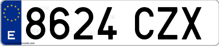 Ejemplo de matrícula de coche ordinaria 8624 CZX