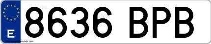 Ejemplo de matrícula española 8636 BPB