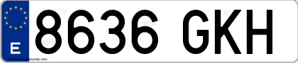 Ejemplo de matrícula de coche ordinaria 8636 GKH