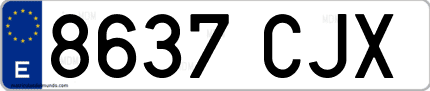 Ejemplo de matrícula de coche ordinaria 8637 CJX