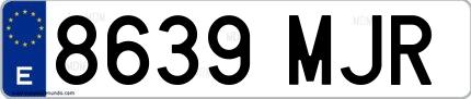Ejemplo de matrícula española 8639 MJR