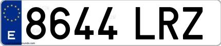 Ejemplo de matrícula española 8644 LRZ