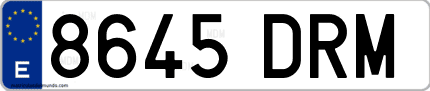 Ejemplo de matrícula de coche ordinaria 8645 DRM