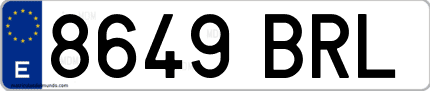Ejemplo de matrícula de coche ordinaria 8649 BRL