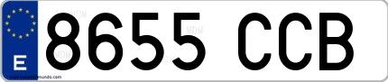 Ejemplo de matrícula española 8655 CCB