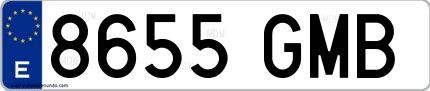 Ejemplo de matrícula española 8655 GMB