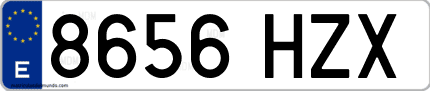 Ejemplo de matrícula de coche ordinaria 8656 HZX