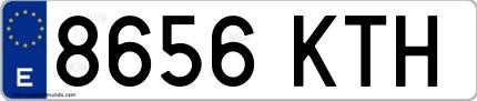 Ejemplo de matrícula española 8656 KTH