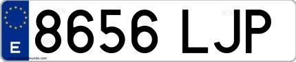 Ejemplo de matrícula española 8656 LJP