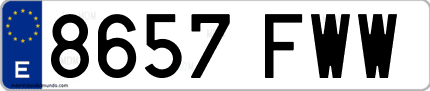 Ejemplo de matrícula de coche ordinaria 8657 FWW