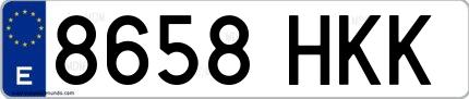 Ejemplo de matrícula española 8658 HKK
