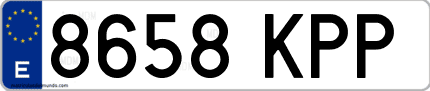 Ejemplo de matrícula de coche ordinaria 8658 KPP