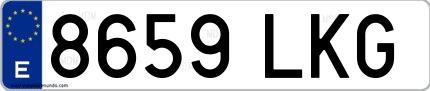Ejemplo de matrícula española 8659 LKG