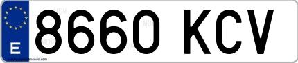 Ejemplo de matrícula española 8660 KCV