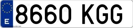 Ejemplo de matrícula española 8660 KGG