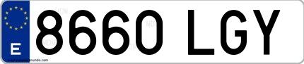 Ejemplo de matrícula española 8660 LGY
