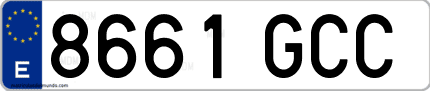 Ejemplo de matrícula de coche ordinaria 8661 GCC