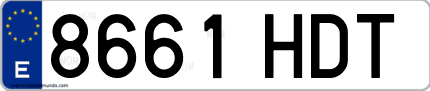 Ejemplo de matrícula de coche ordinaria 8661 HDT