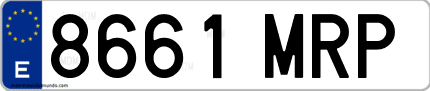 Ejemplo de matrícula de coche ordinaria 8661 MRP