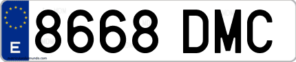 Ejemplo de matrícula de coche ordinaria 8668 DMC