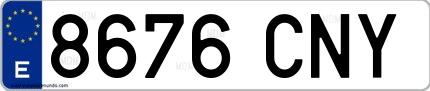 Ejemplo de matrícula española 8676 CNY