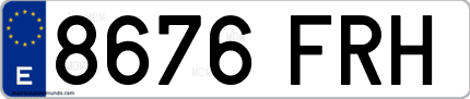 Ejemplo de matrícula de coche ordinaria 8676 FRH