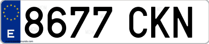 Ejemplo de matrícula de coche ordinaria 8677 CKN