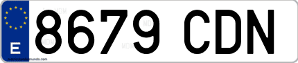 Ejemplo de matrícula de coche ordinaria 8679 CDN