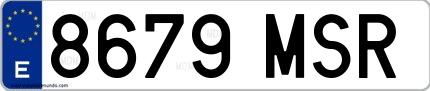 Ejemplo de matrícula española 8679 MSR