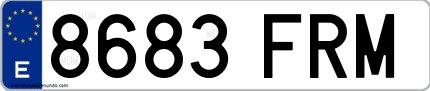 Ejemplo de matrícula española 8683 FRM
