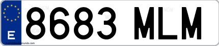Ejemplo de matrícula de coche ordinaria 8683 MLM