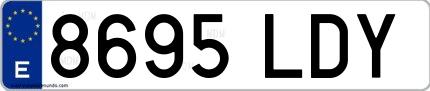 Ejemplo de matrícula española 8695 LDY