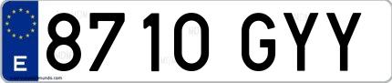 Ejemplo de matrícula española 8710 GYY