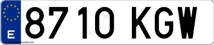 Ejemplo de matrícula española 8710 KGW