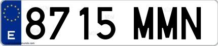 Ejemplo de matrícula española 8715 MMN
