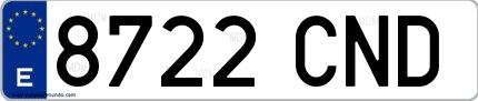 Ejemplo de matrícula española 8722 CND