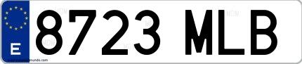 Ejemplo de matrícula española 8723 MLB