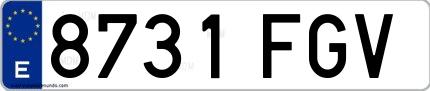 Ejemplo de matrícula española 8731 FGV