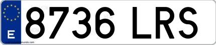 Ejemplo de matrícula española 8736 LRS