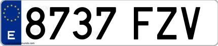Ejemplo de matrícula española 8737 FZV