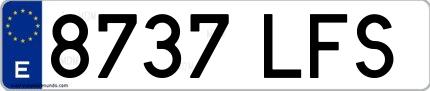 Ejemplo de matrícula española 8737 LFS