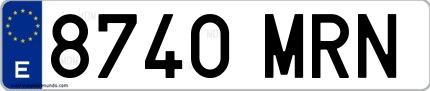Ejemplo de matrícula española 8740 MRN