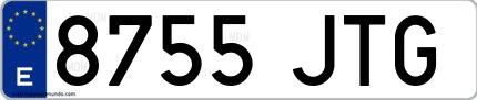 Ejemplo de matrícula española 8755 JTG