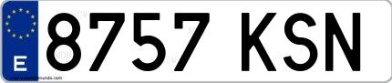 Ejemplo de matrícula española 8757 KSN