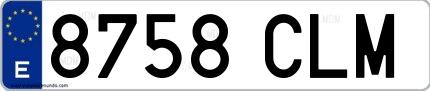 Ejemplo de matrícula española 8758 CLM