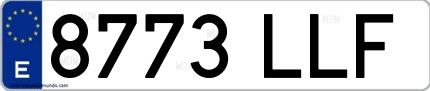 Ejemplo de matrícula española 8773 LLF