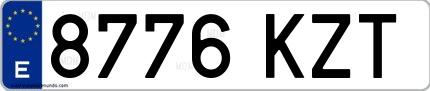 Ejemplo de matrícula española 8776 KZT