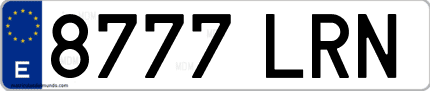Ejemplo de matrícula de coche ordinaria 8777 LRN